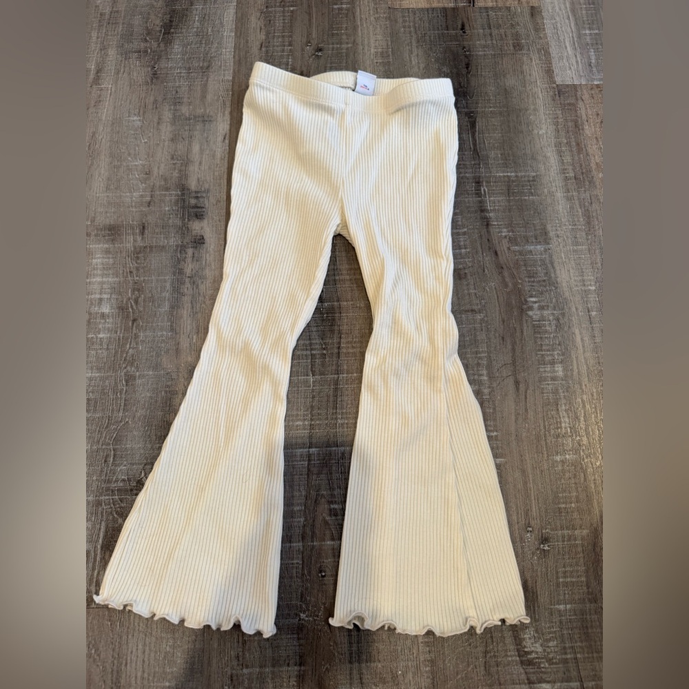 Old Navy Cream Ribbed Kids Flared Pants